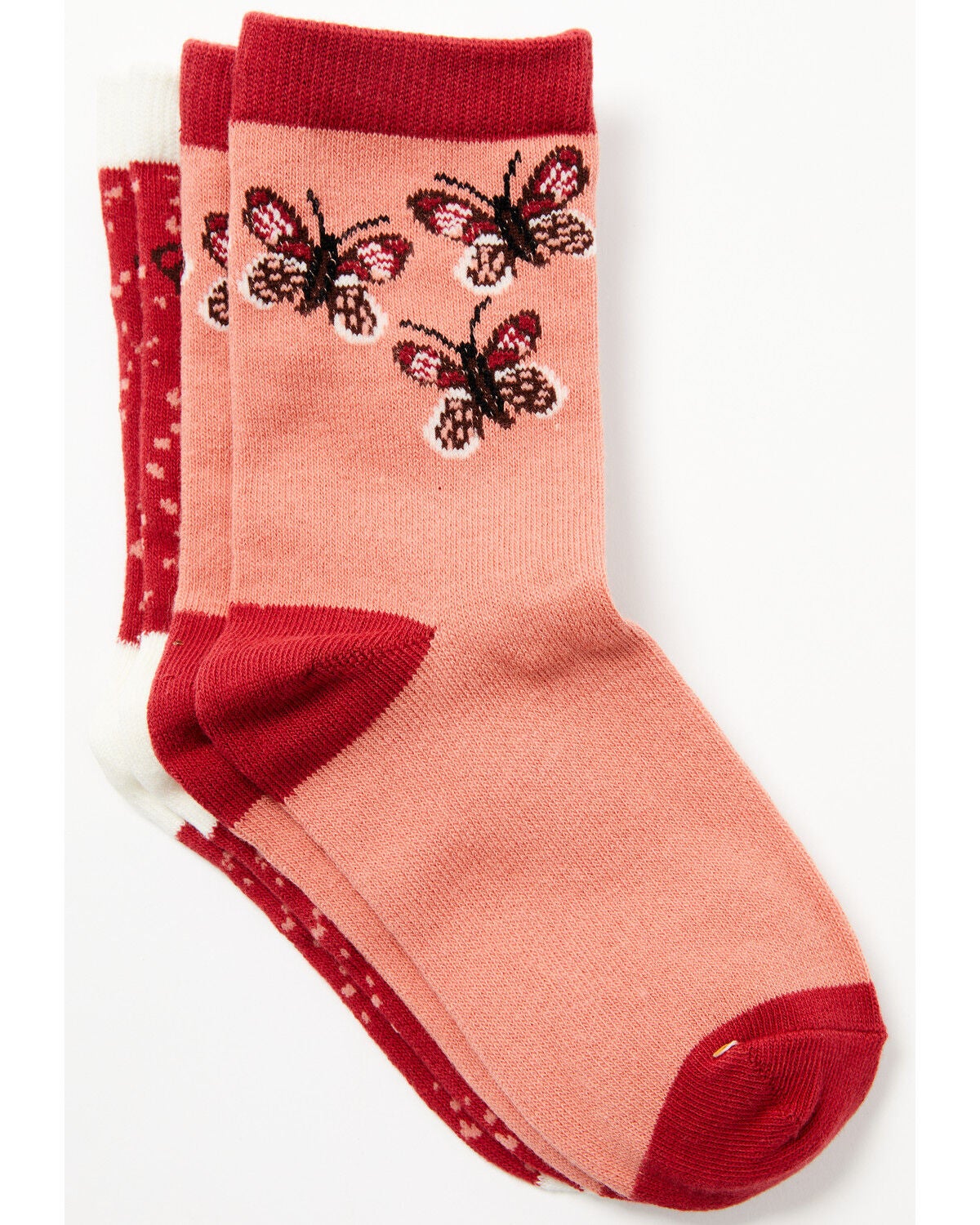 Shyanne Girls' 2-Pack Novelty Crew Socks, Pink, hi-res