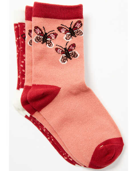 Image #1 - Shyanne Girls' 2-Pack Novelty Crew Socks, Pink, hi-res