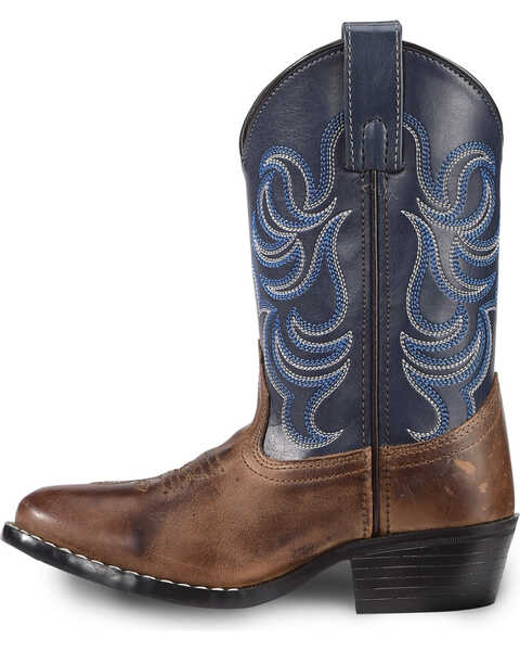 Image #3 - Cody James Boys' Two-Tone Embroidered Western Boots - Round Toe, Brown, hi-res