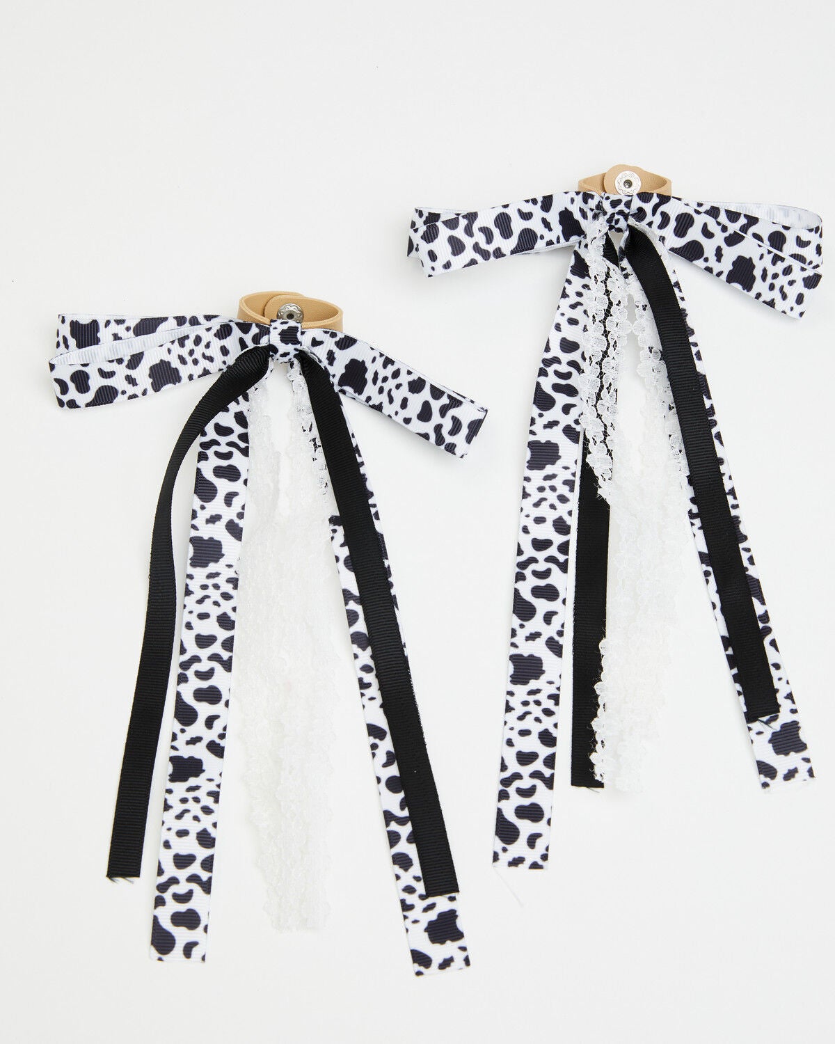 Image #1 - Shyanne Women's Cow Print Boot Bows - 2 Piece, Black/white, hi-res