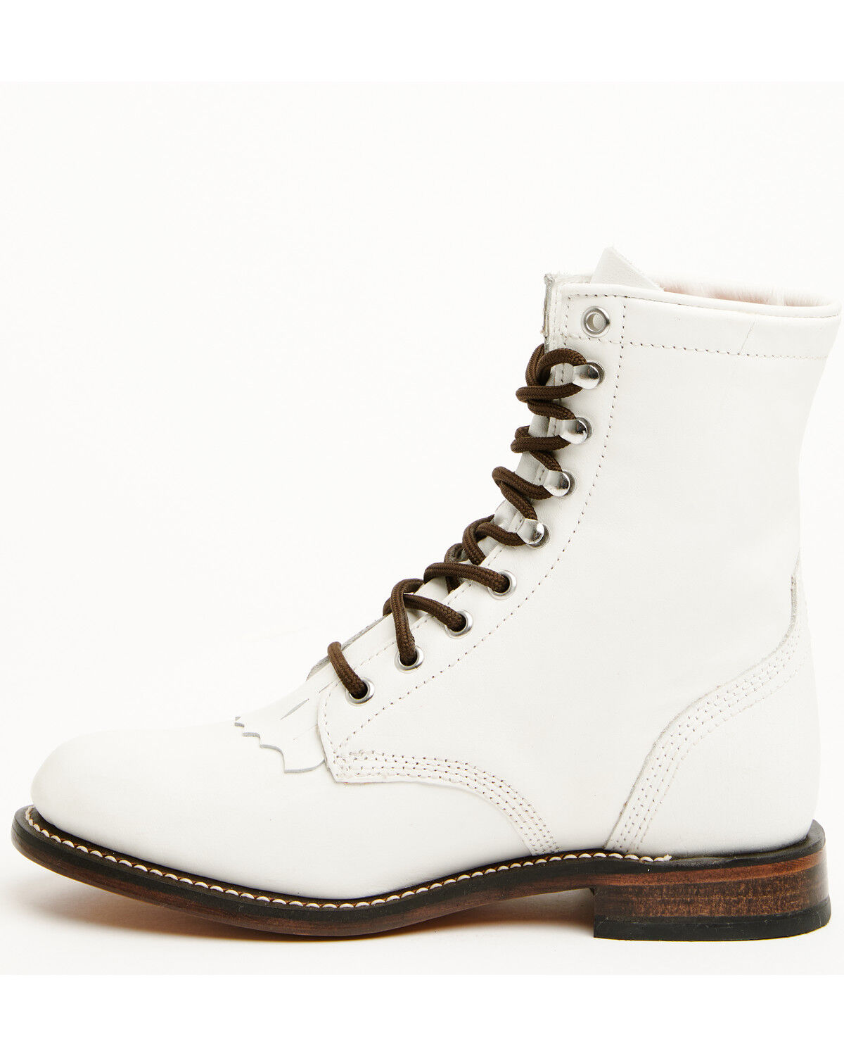 Image #3 - Justin Women's McKlean Lace-Up Boots - Round Toe, White, hi-res