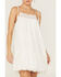 Image #2 - Flying Tomato Women's Crochet Tiered Swiss Dot Dress, White, hi-res