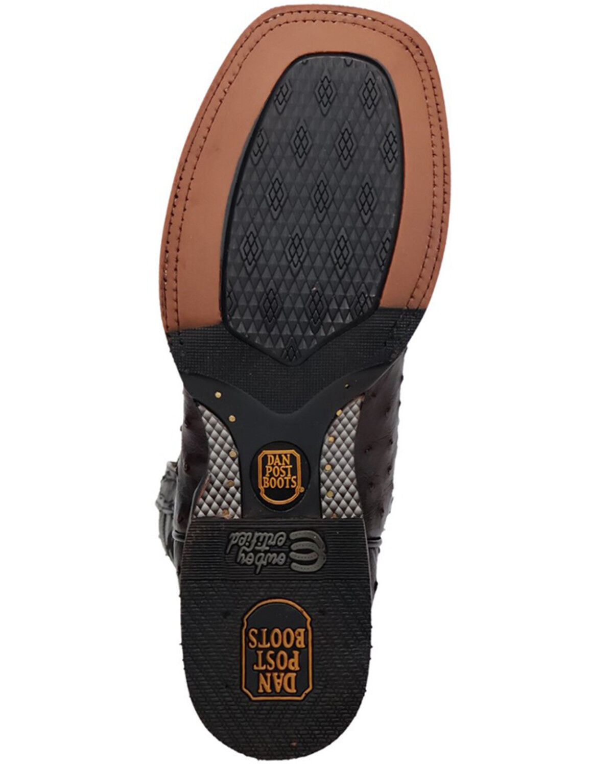 Image #7 - Dan Post Men's Alamosa Exotic Ostrich Western Boots - Broad Square Toe, Black, hi-res