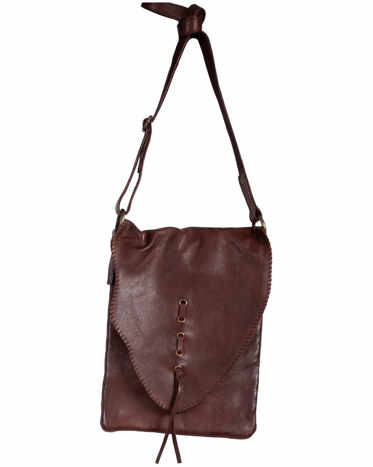 Image #1 - Scully Women's Whipstitch Crossbody Bag, Chocolate, hi-res
