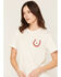 Image #3 - Cowgirl Up Women's Horseshoe Short Sleeve Graphic Tee, Cream, hi-res