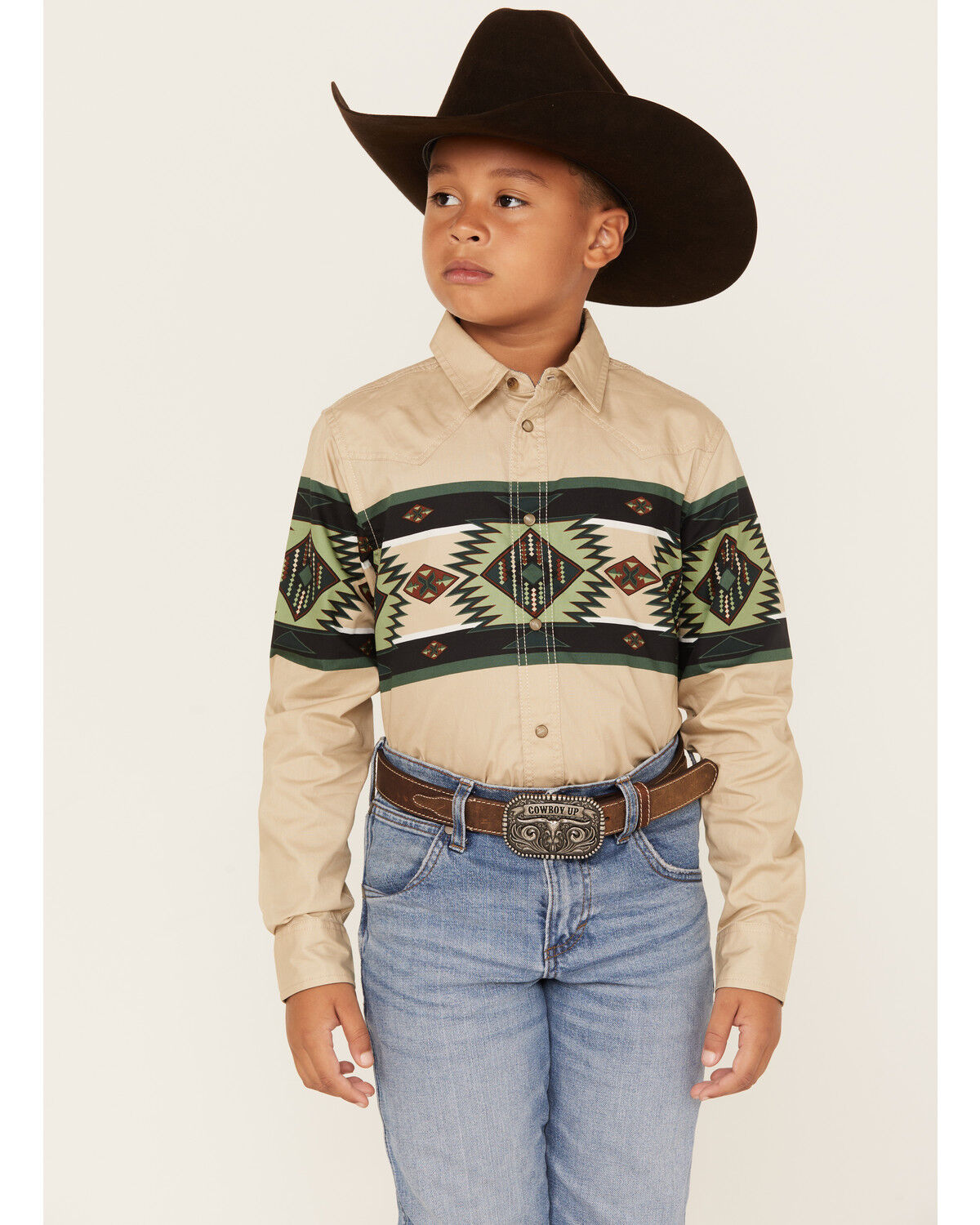 Image #1 - Cody James Boys' Plaid Print Long Sleeve snap Western Shirt, , hi-res