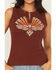 Image #3 - Shyanne Women's Free Spirit Studded Ribbed Tank, Mahogany, hi-res