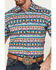 Image #3 - Rodeo Clothing Men's Southwestern Print Short Sleeve Snap Stretch Western Shirt, Blue, hi-res