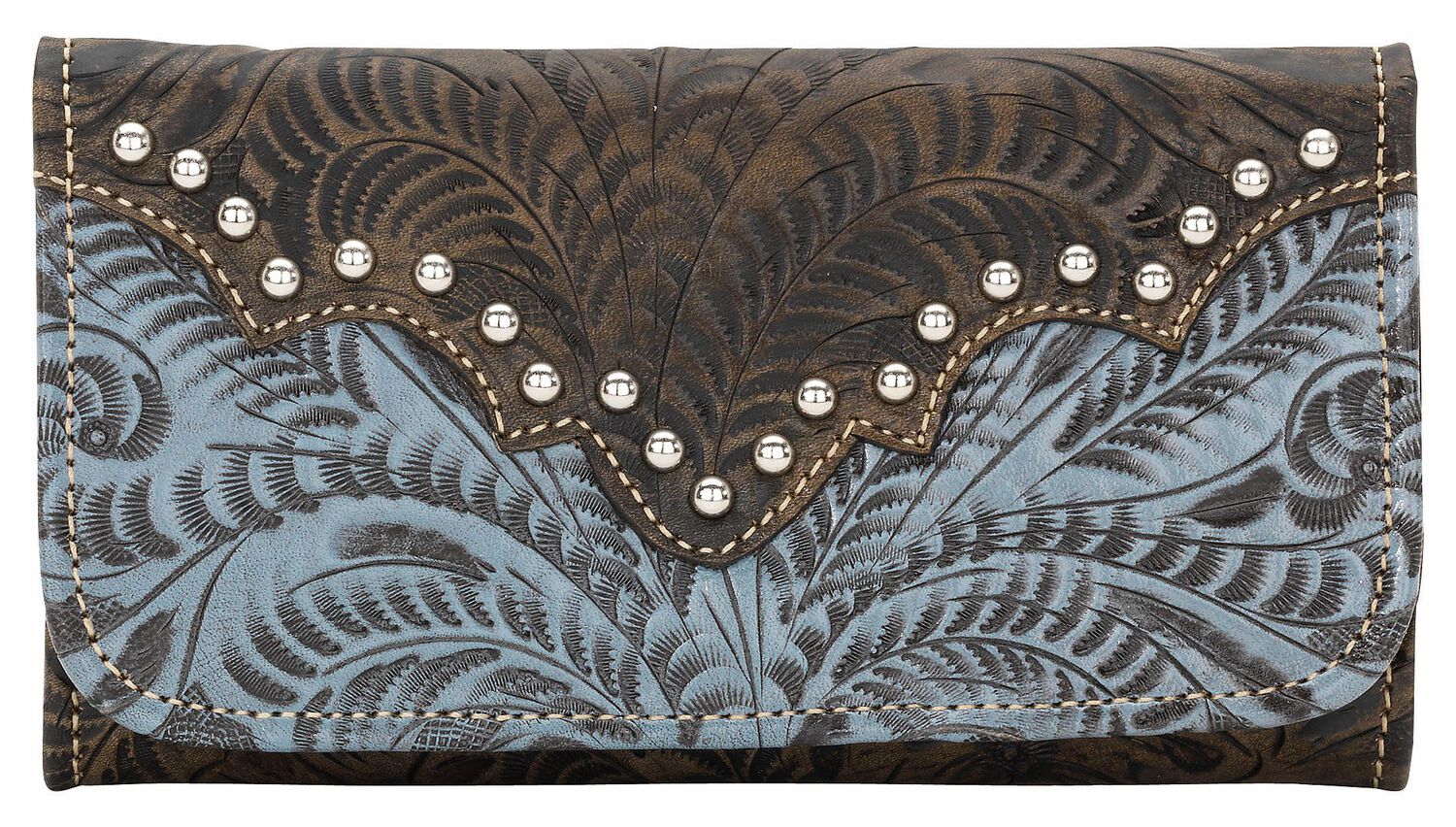 Image #1 - American West Annie's Secret Tri-fold Wallet, Brown, hi-res