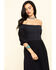 Coco + Jaimeson Women's Smocked Bodice Off The Shoulder Maxi Dress, Navy, hi-res
