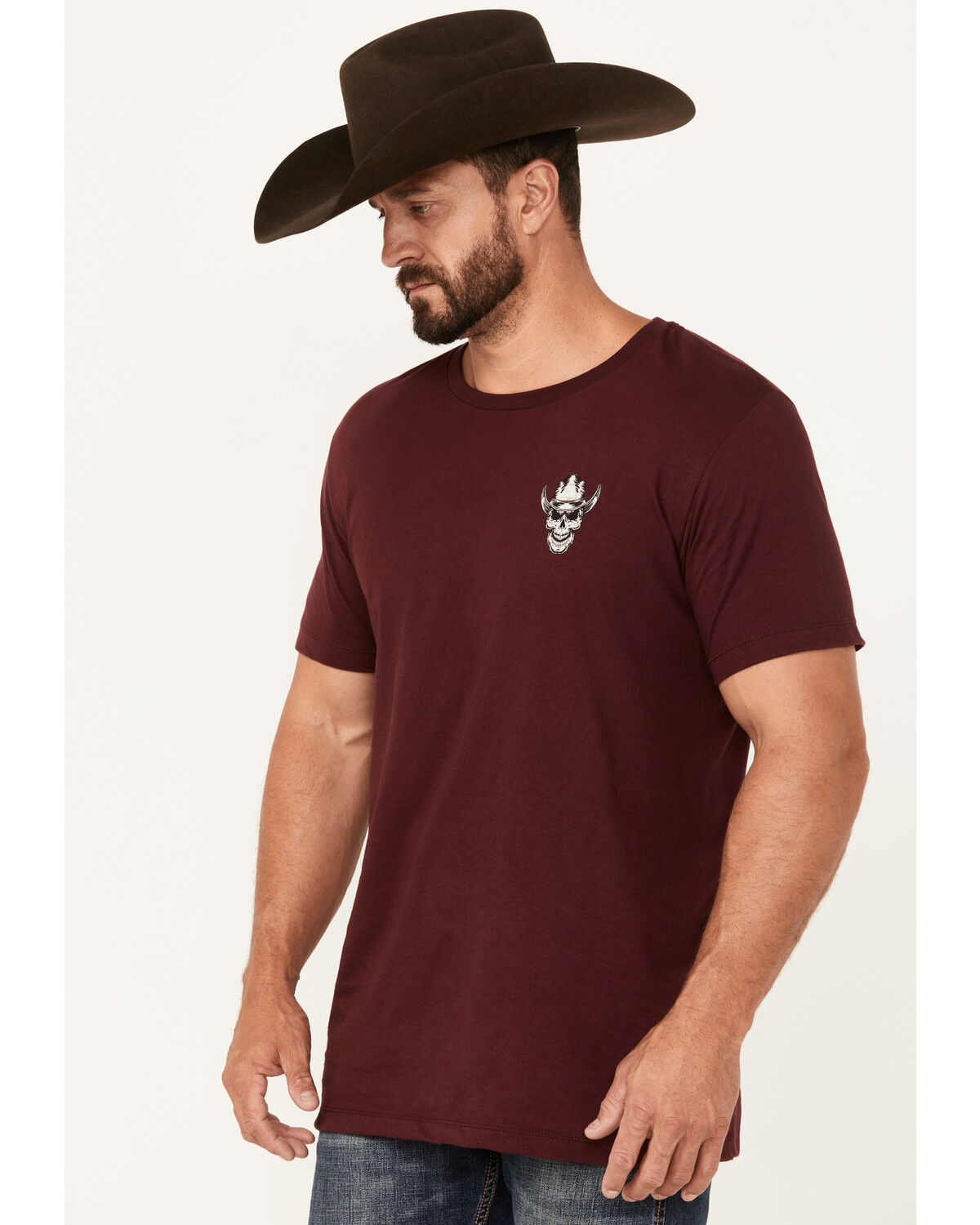 Image #2 - Moonshine Spirit Men's Cross Guitars Short Sleeve Graphic T-Shirt, Burgundy, hi-res