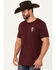 Image #2 - Moonshine Spirit Men's Cross Guitars Short Sleeve Graphic T-Shirt, Burgundy, hi-res