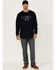 Image #2 - Hawx Men's FR Flag Logo Graphic Long Sleeve Work T-Shirt, Navy, hi-res