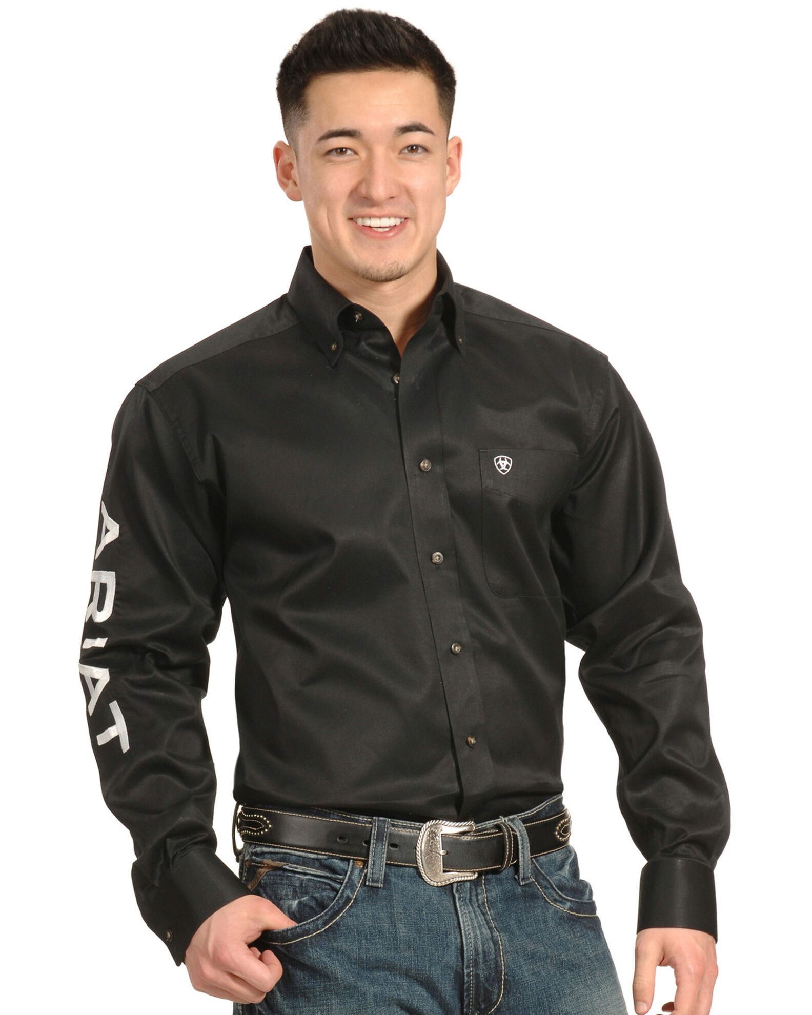Ariat Men s Long Sleeve Logo Long Sleeve Western Shirt Country Outfitter