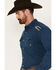 Image #2 - Ariat Men's Chimayo Long Sleeve Snap Western Shirt, Blue, hi-res