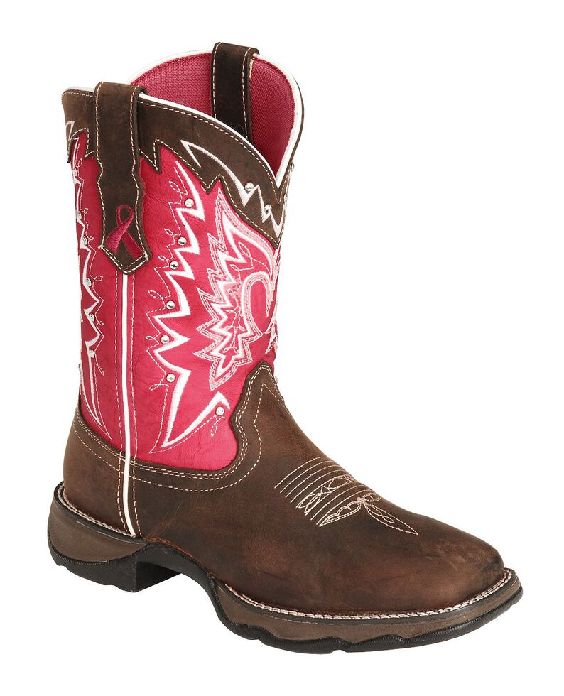 Durango Pink Ribbon Rebel Cowgirl Boots Square Toe Country Outfitter