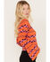 Image #2 - Wrangler Women's Southwestern Striped Long Sleeve Shirt, Orange, hi-res