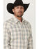 Image #2 - Wrangler Retro Men's Plaid Print Long Sleeve Snap Western Shirt, Cream, hi-res