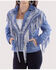 Image #1 - Scully Women's Embroidered Fringe Suede Jacket, Blue, hi-res