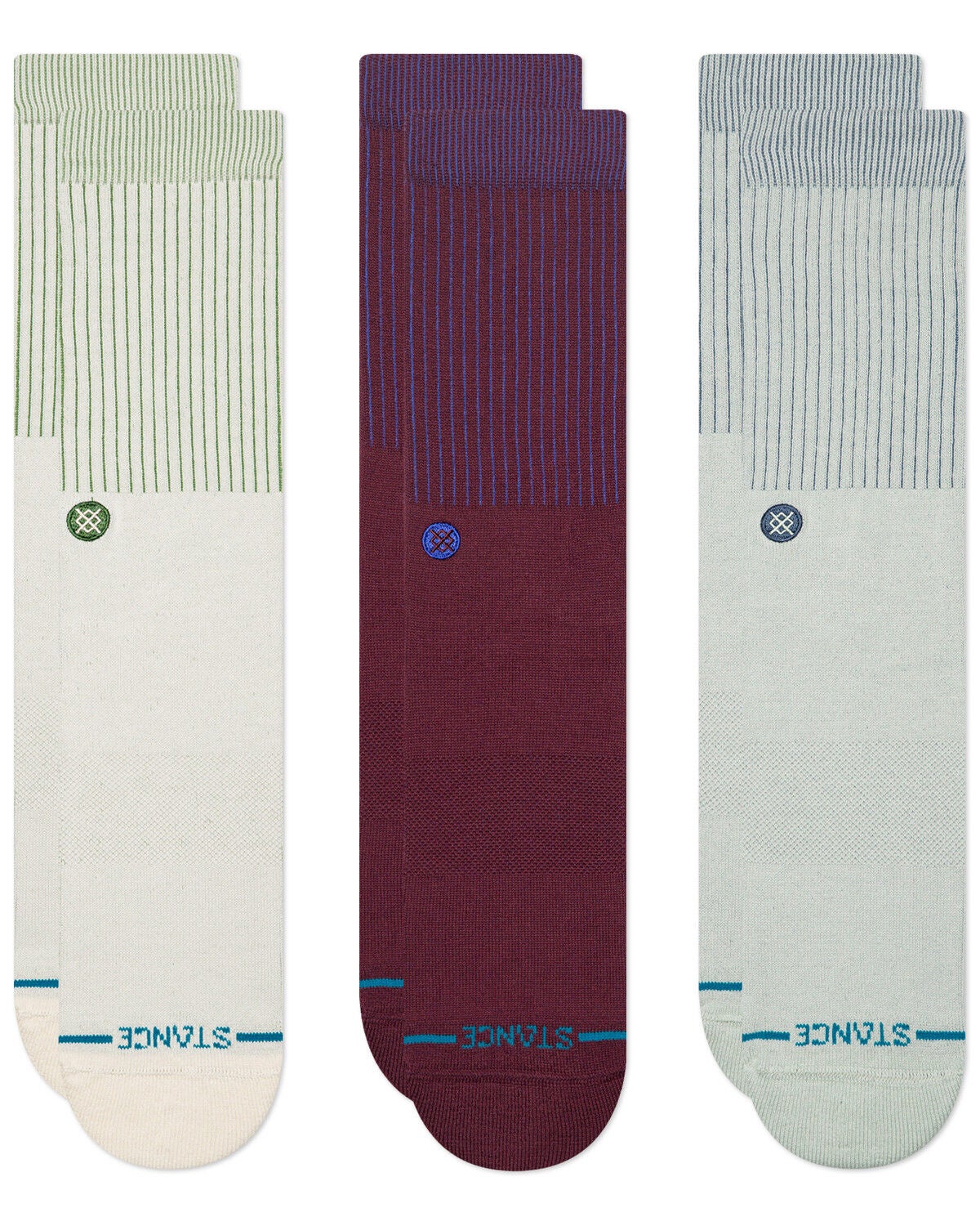 Image #1 - Stance Men's Icon Crew Socks - 3 Pack, Multi, hi-res