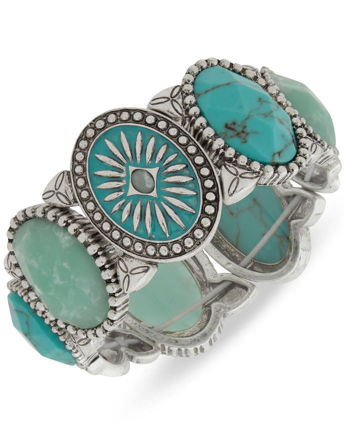 Lainey Wilson Women's Stone Stretch Bracelet, Silver, hi-res