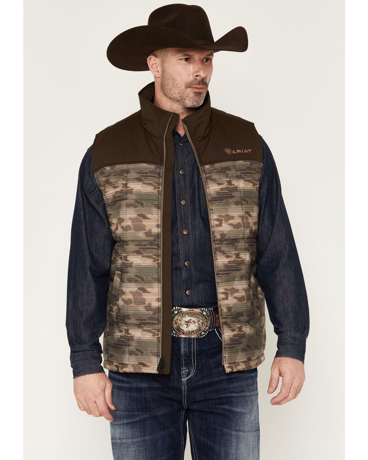 Image #1 - Ariat Men's Crius Concealed Carry Insulated Vest - Tall, Camouflage, hi-res
