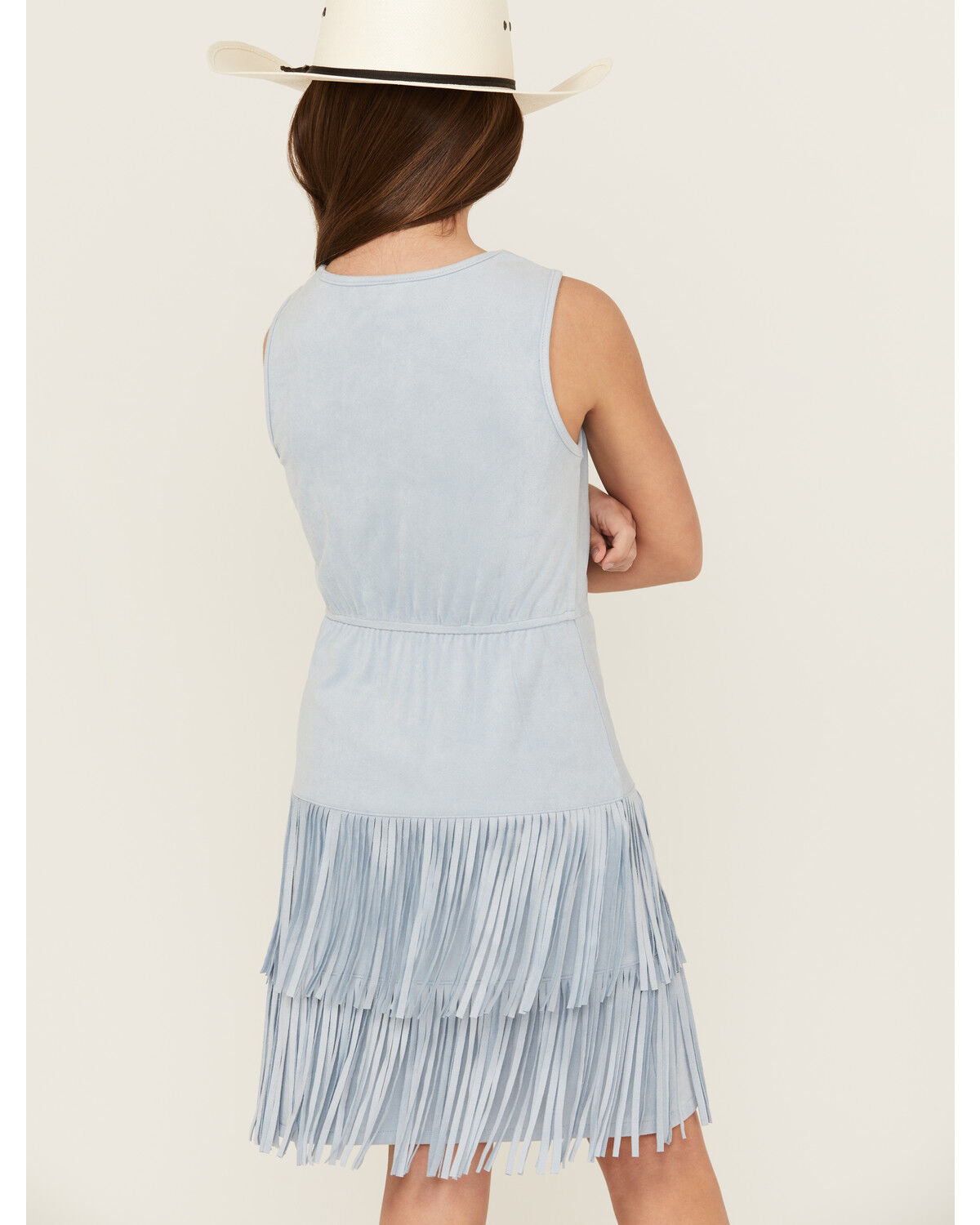 Image #4 - Shyanne Girls' Suede Fringe Mini Dress, Blue, hi-res