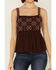 Image #3 - Shyanne Women's Tie Back Embellished Tank, Dark Brown, hi-res