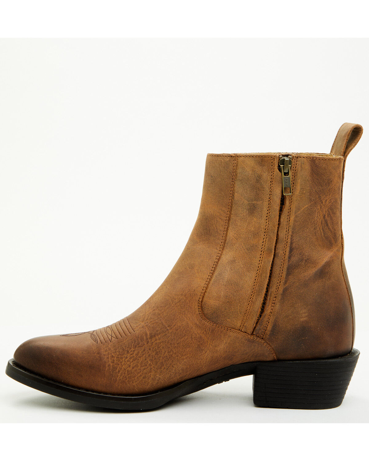 Image #3 - Cody James Men's Larsen Western Ankle Boots - Round Toe, Brown, hi-res