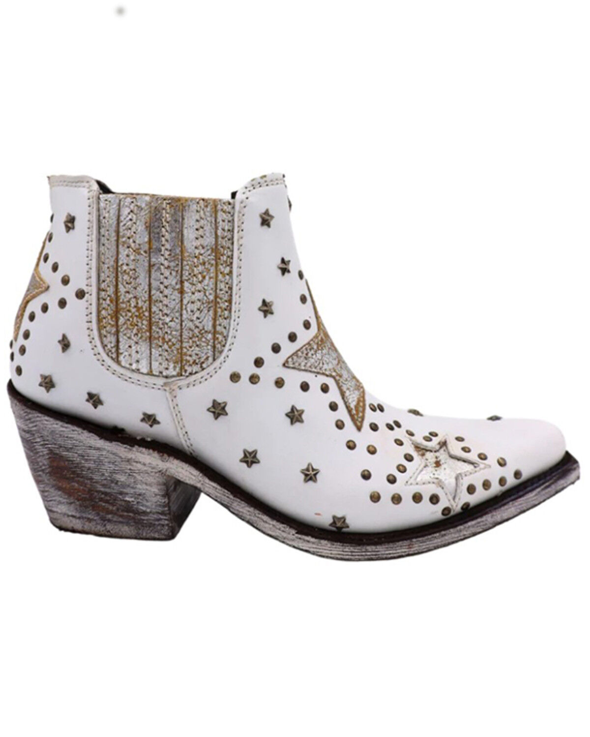 Image #2 - Caborca Silver by Liberty Black Women's A Star is Born Zippered Booties - Snip Toe, White, hi-res