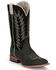 Image #1 - Justin Men's Hombre Western Boots - Broad Square Toe, Black, hi-res