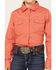 Image #3 - Shyanne Girls' Solid Long Sleeve Rhinestone Button-Down Stretch Western Riding Shirt, Brick Red, hi-res