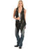 Kobler Leather Women's Yucaipa Fringe & Rhinestone Leather Vest, Black, hi-res