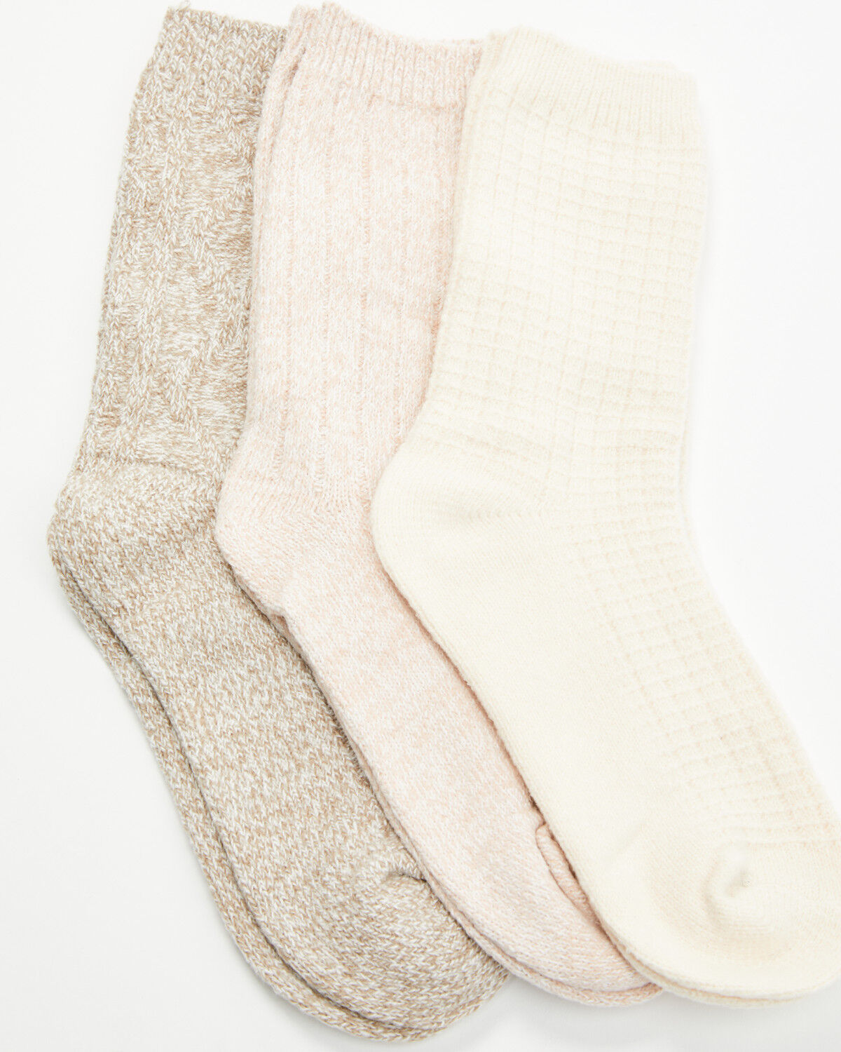 Image #2 - Boot Barn Women's Oatmeal Luxe Cozy Sock Gift Box - 3 Piece, Oatmeal, hi-res