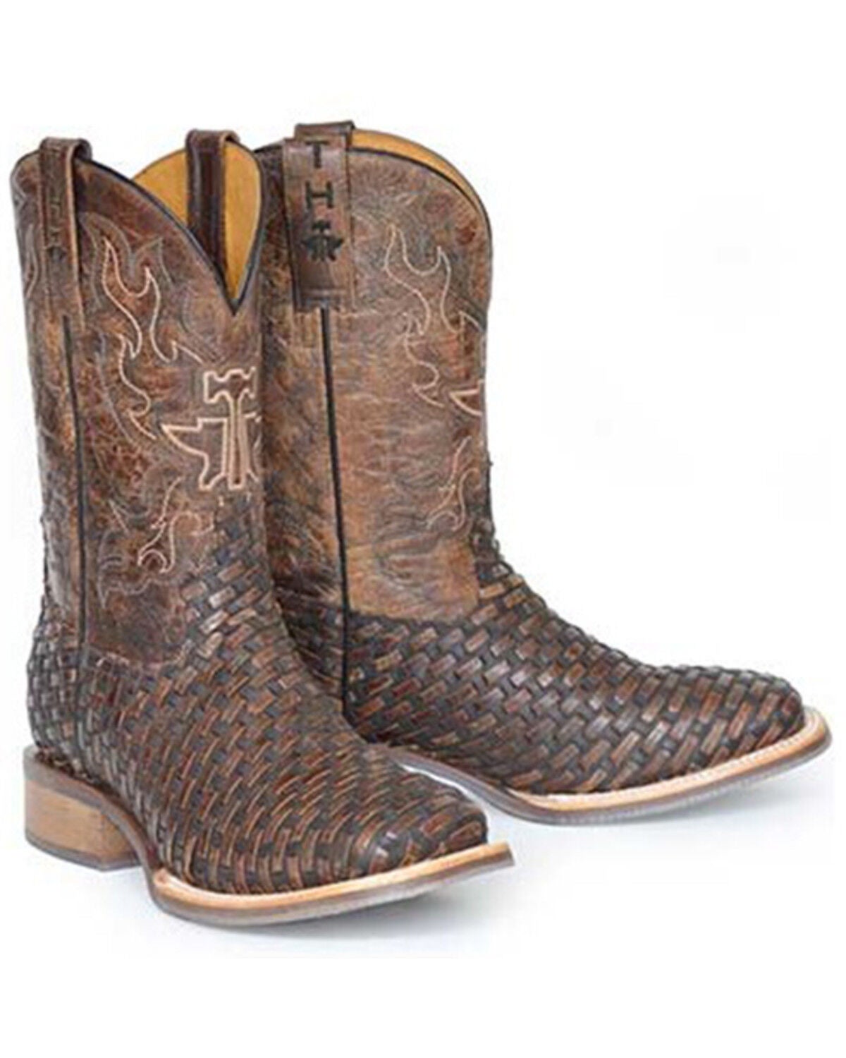 Tin Haul Men's Lacer Western Boots - Broad Square Toe, Brown, hi-res