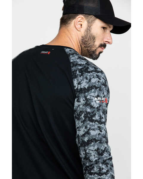 Image #5 - Ariat Men's Camo FR Baseball Long Sleeve Work Shirt , Camouflage, hi-res