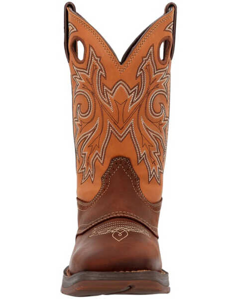 Image #7 - Durango Men's Rebel Saddle Western Boots - Broad Square Toe, Brown, hi-res