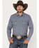 Image #1 - Cody James Men's Born N Raised Striped Long Sleeve Snap Western Shirt - Big & Tall, Navy, hi-res