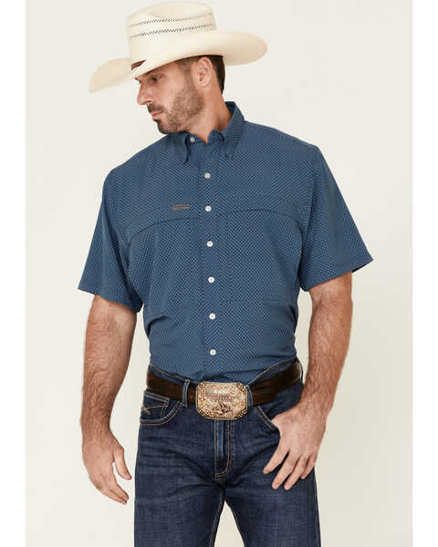 Image #1 - Panhandle Men's Geo Print Performance Short Sleeve Western Shirt , , hi-res