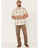Image #2 - North River Men's Crosshatch Large Plaid Short Sleeve Button Down Western Shirt, White, hi-res