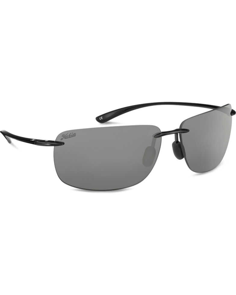 Hobie Men's Grey and Shiny Black Polarized Rips Sunglasses , Black, hi-res