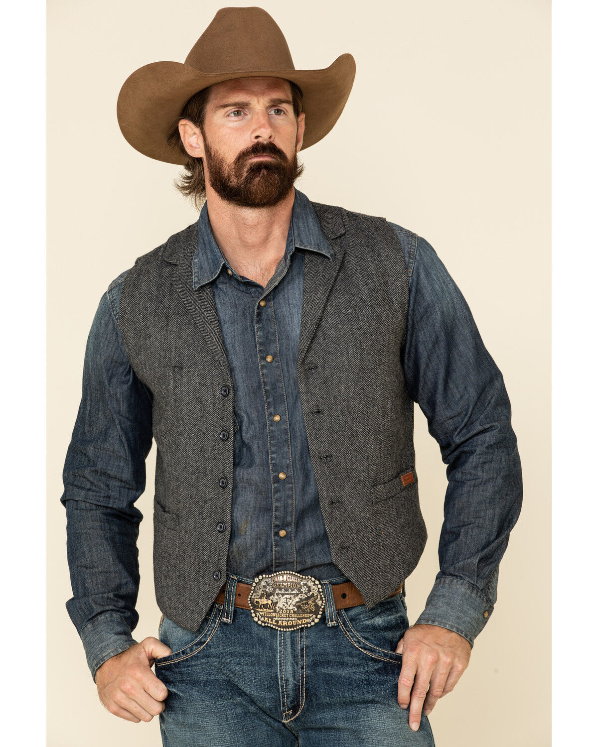 Image #1 - Outback Trading Co. Men's Jessie Vest, Charcoal, hi-res