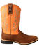 Image #2 - Twisted X Boys' Top Hand Leather Western Boots - Broad Square Toe , Orange, hi-res