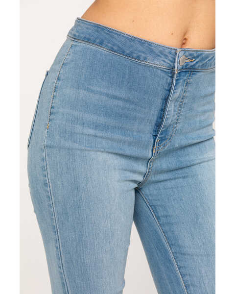 Image #5 - Free People Women's Light Wash High Rise Just Float On Flare Jeans, Blue, hi-res