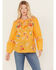 Image #1 - Johnny Was Women's Marissa Floral Embroidered Long Sleeve Pintuck Blouse, Gold, hi-res