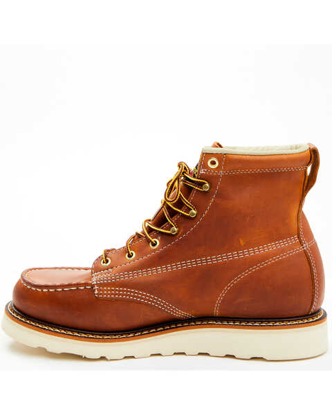 Image #3 - Thorogood Men's 6" American Heritage Made In The USA Wedge Sole Work Boots - Soft Toe, Tan, hi-res