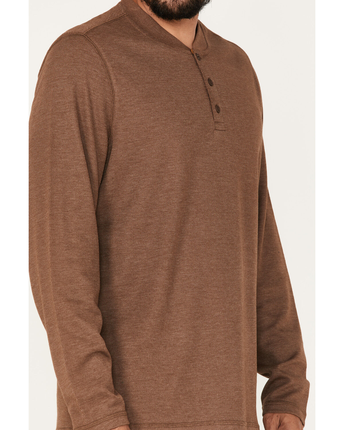 Image #3 - Brothers and Sons Men's Henley Thermal T-Shirt, Brown, hi-res