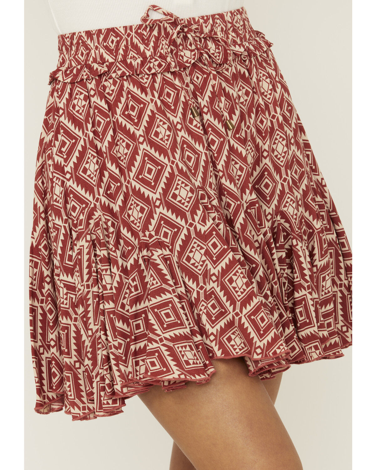 Image #2 - Rock & Roll Denim Women's Southwestern Print Skirt, Red, hi-res