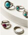 Image #2 - Idyllwind Women's Killean Silver & Turquoise 5-Piece Ring Set, Silver, hi-res