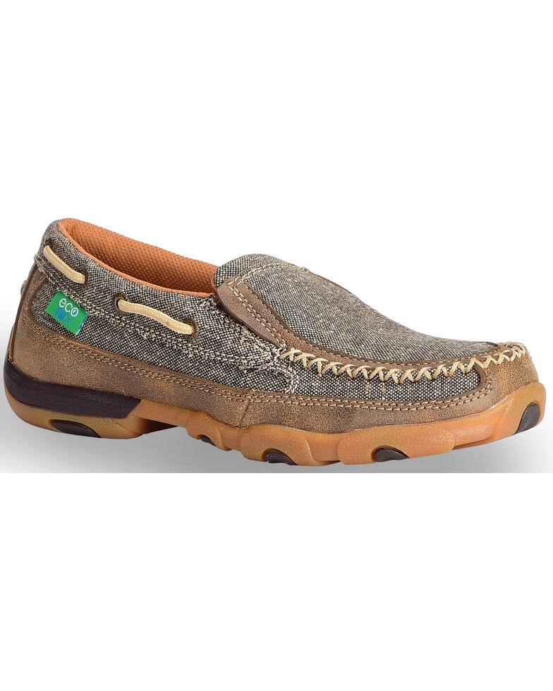 Twisted X Men's ECO TWX Slip-On Driving Moccasins - Moc Toe, Brown, hi-res